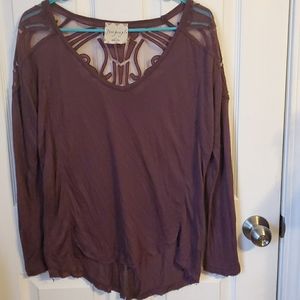 Free People Mauve Long Sleeve Shirt Sz Sm